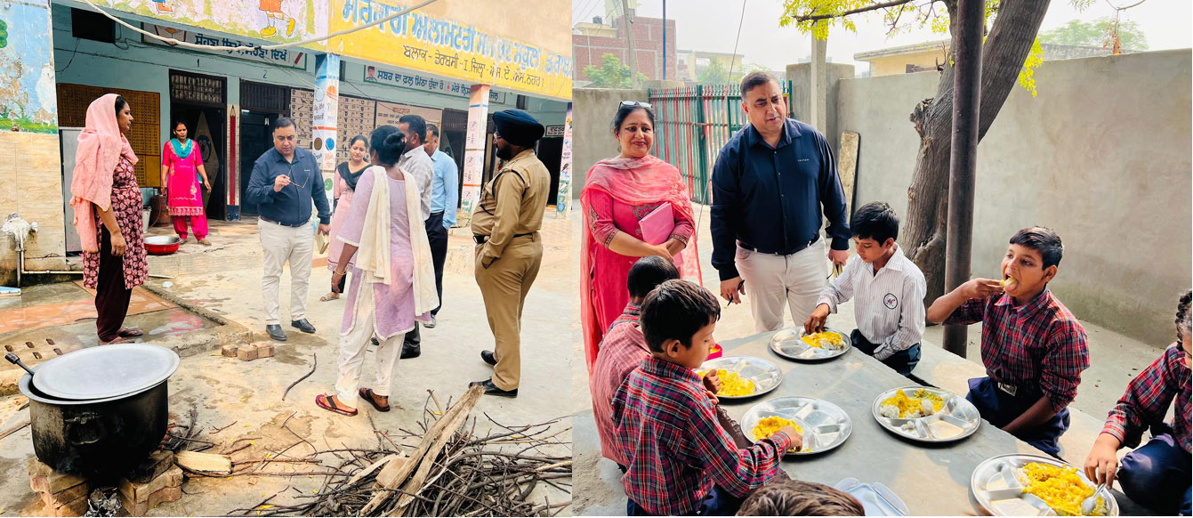Punjab State Food Commission Member Vijay Dutt Inspects Government Schools and Anganwadi Centers in Block Derabassi